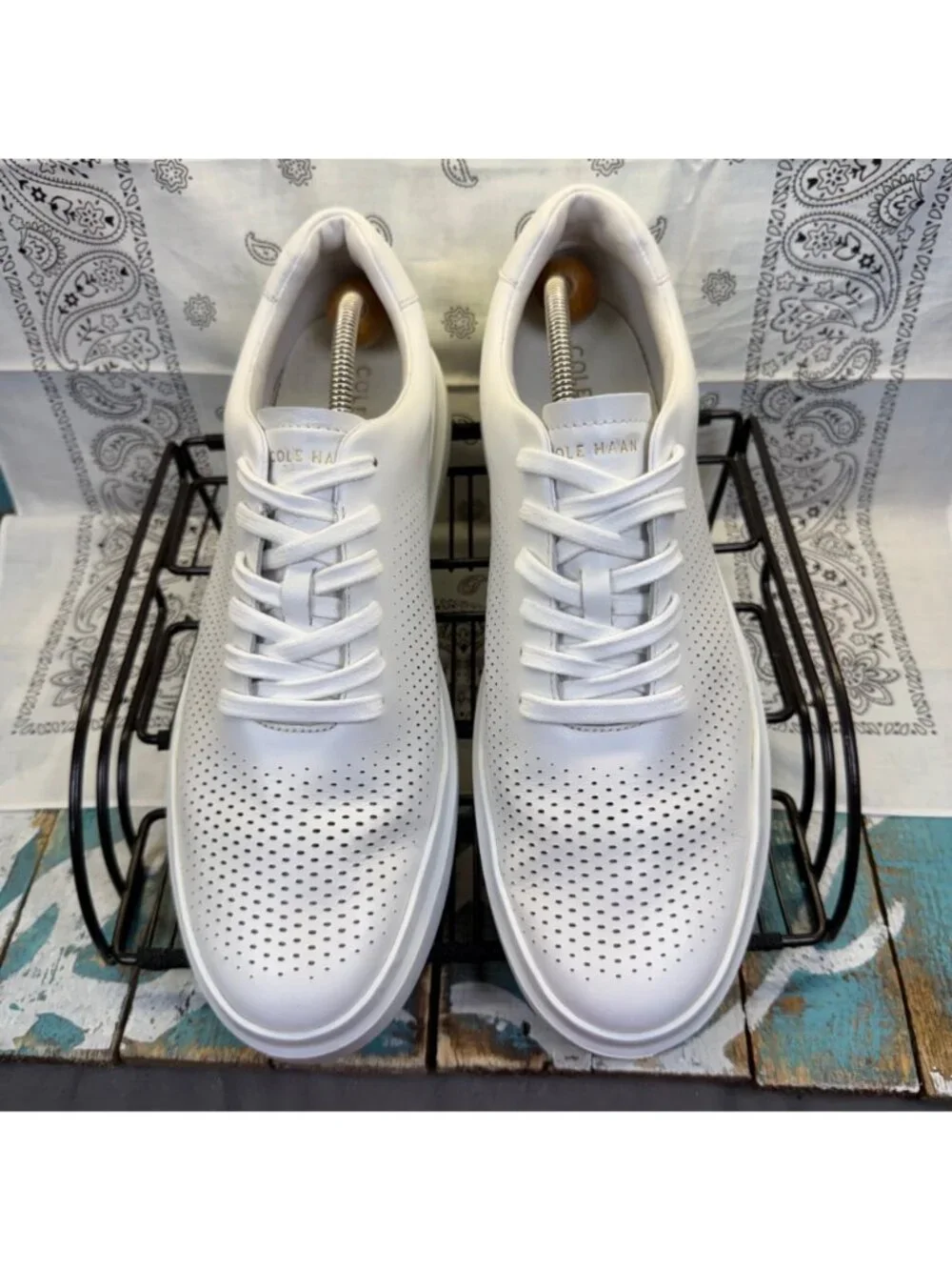 Coile Haan | Shoes | Cole Haan Grandpro Rally Laser Cut Sneakers White ...